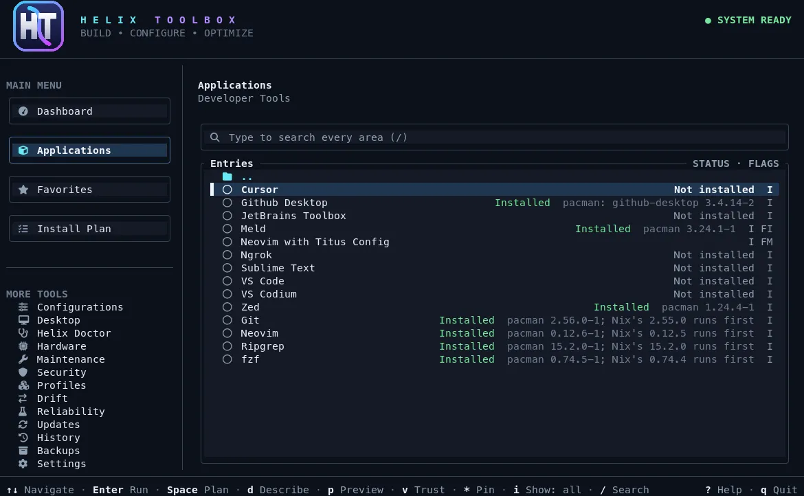 Browsing the application catalog